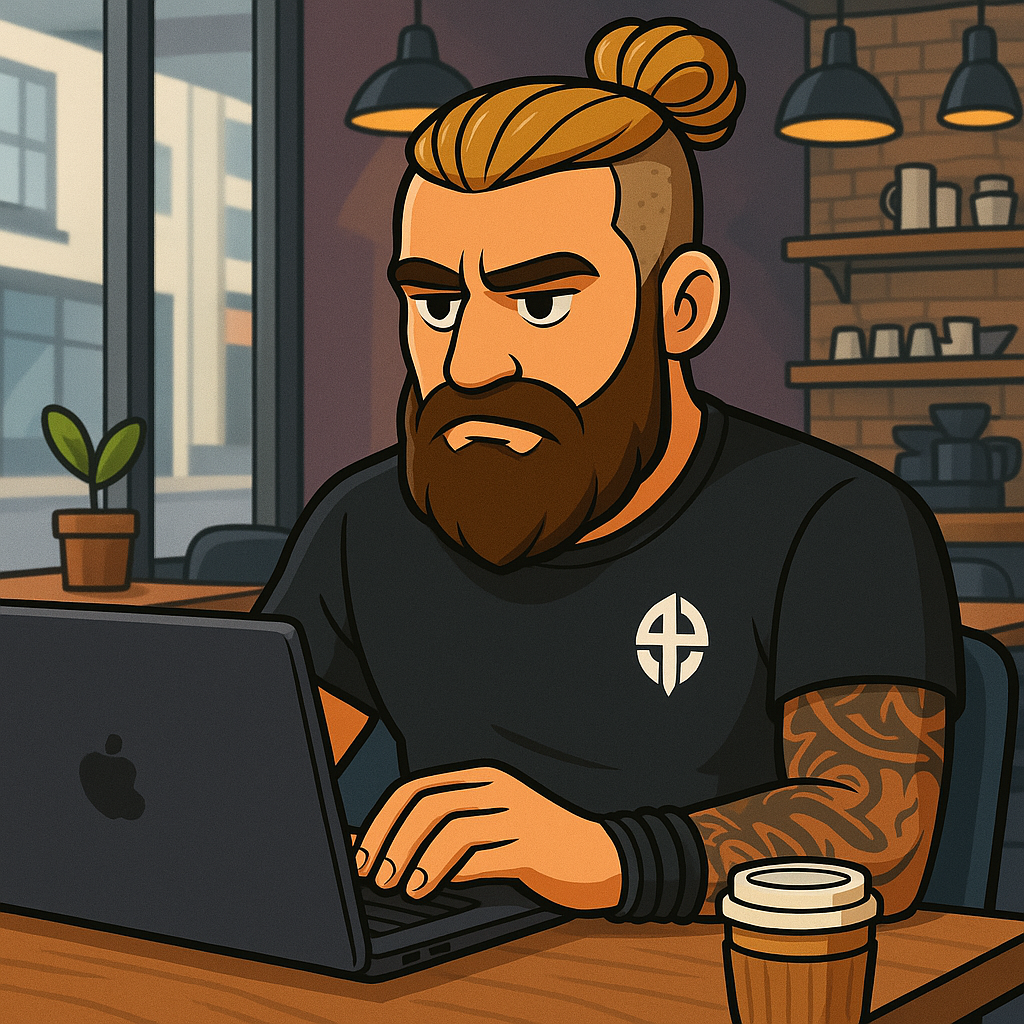 Andy working on a project