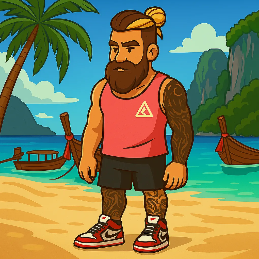 Andy travelling with his backpack